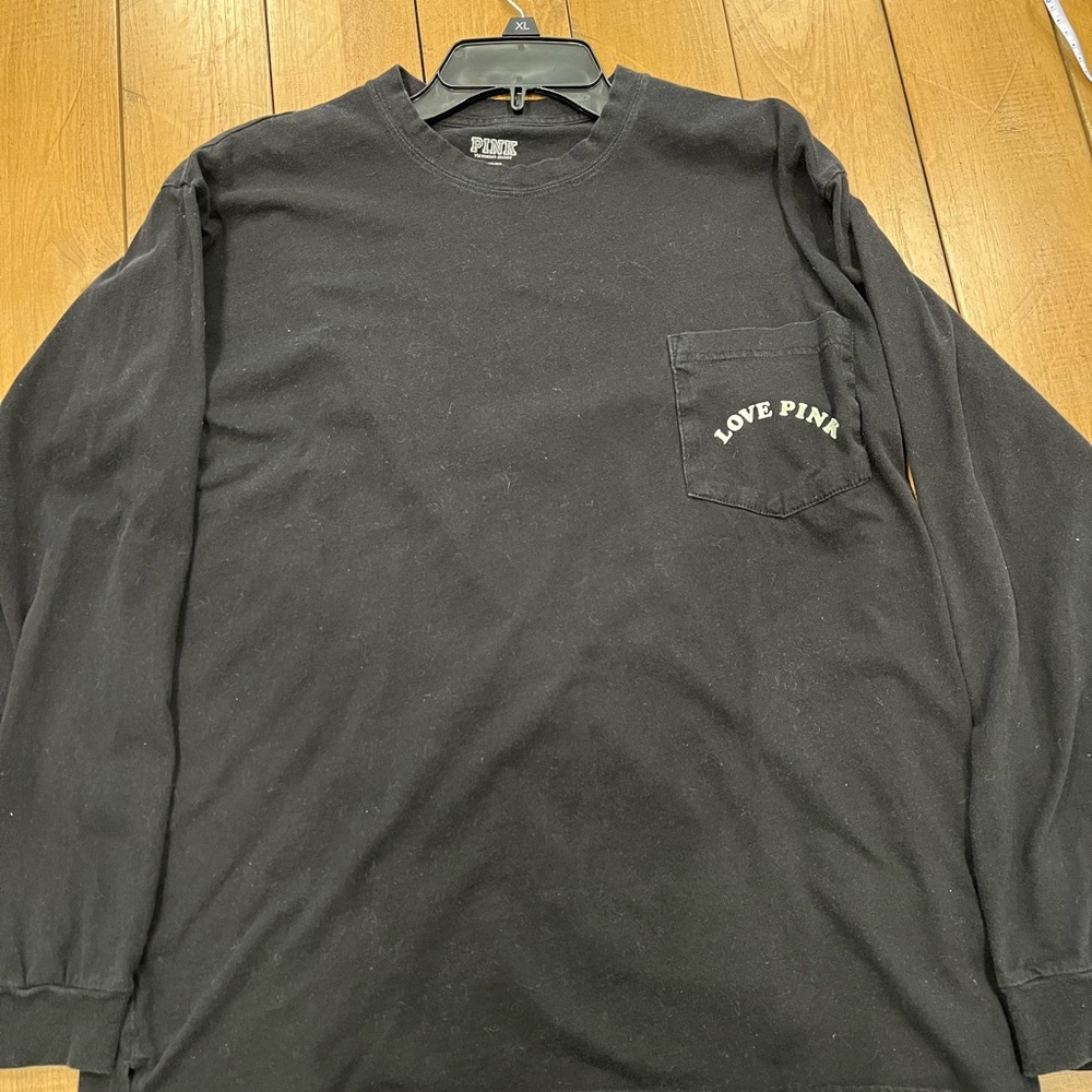 PINK Victoria's Secret Black Oversized Shirt Size Medium